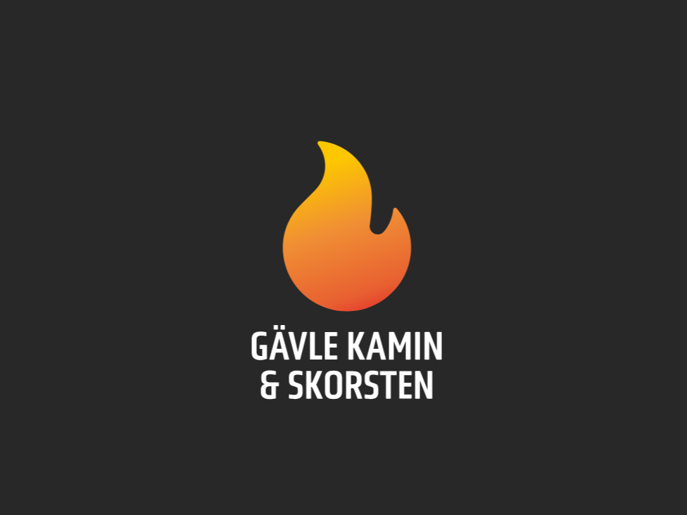 Gävle Kamin & Skorsten, logo med svart bakgrund